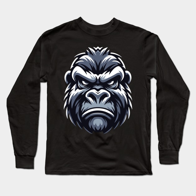 Majestic Gorilla Emblem Long Sleeve T-Shirt by SergioArt